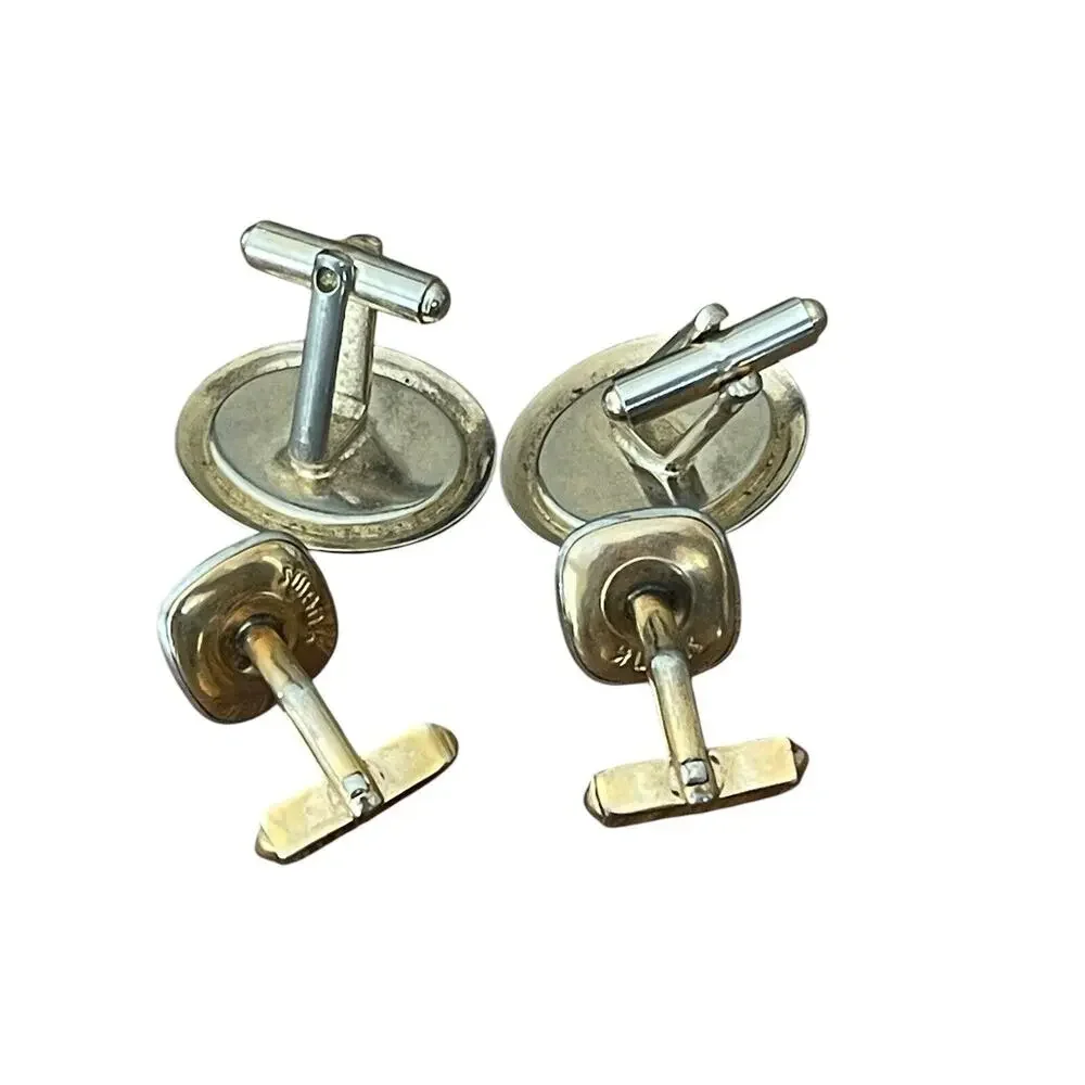Swank Mother Of Pearl Cufflinks Mid Century Modern 2‎ Pairs Retro 50s Vintage